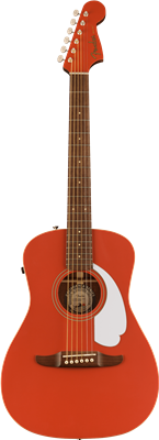 Fender, Malibu Player, Walnut Fingerboard, White Pickguard, Fiesta Red