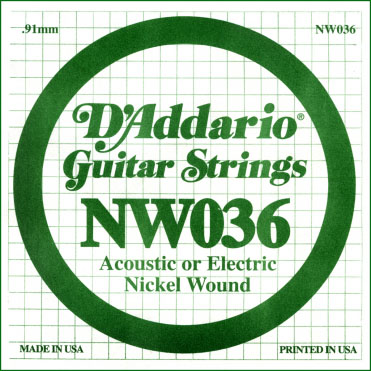 Corde D'Addario Filet Rond Nickel 036