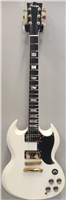 Marceau, Guitare électrique SG Guitare 61 Blanche Ebony