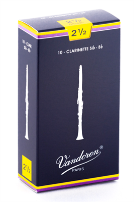 Anches Vandoren Clarinette Sib force 2.5  la boite de 10