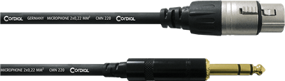 Cordial, Câble audio stéréo XLR femelle/jack stéréo 3 m