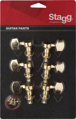 Mécaniques dorées individuelles pour guitares électriques ou folk, 3G + 3D