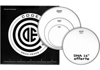 Code DrumHead, pack Tom - Sablée Rock 10" 12" 16" + 14" DNA