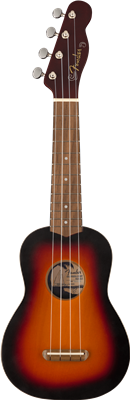 Fender, Venice Soprano Uke, Walnut Fingerboard, 2-Color Sunburst