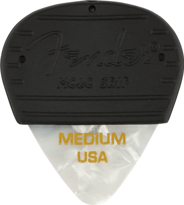 Mediators Fender Mojo Grip Picks, Celluloid, Medium, 3-Pack, White Moto White Mo