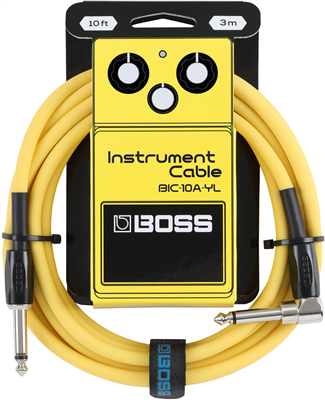 Boss, Câble Jack 3 m Coudé Jaune