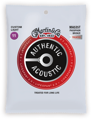 Cordes Acoustiques Martin Authentic Treated, Custom Light, 92/8