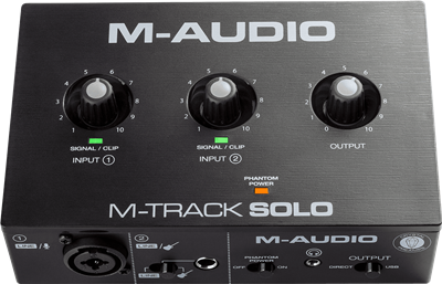 M-Audio, MTRACK-SOLO Interface audio 2 canaux, 1 entrée combo + 1 instrument