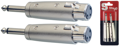 Adaptateur XLR fem. asymétrique/ JACK mâle mono - 2 pcs sous blister