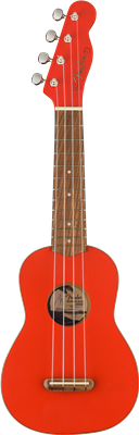 Fender, FSR Venice Soprano Ukulele, Walnut Fingerboard, Fiesta Red
