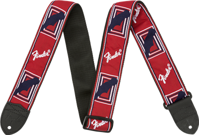 Fender® 2" Monogrammed Strap, Red/White/Blue