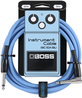Boss, Câble Jack 3 m Coudé Bleu
