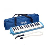 Stagg, Mélodica bleu en plastique, 32 touches, housse bleue