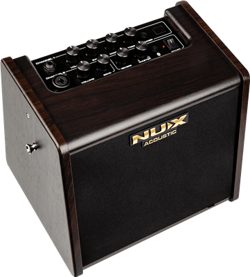 NUX, Ampli Acoustique 25 watts 2 canaux + effets sur batterie