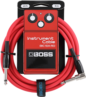 Boss, Câble Jack 3 m Coudé Rouge