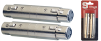 Adaptateur XLR fem/ XLR fem - 2 pcs sous blister