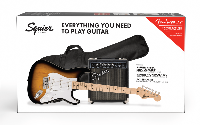 Squier Sonic® Stratocaster® Pack, Maple Fingerboard, 2-Color Sunburst, Gig Bag,