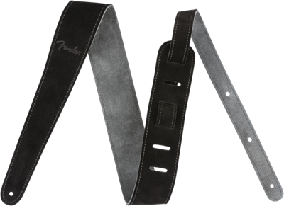 Fender 2" Suede Strap, Black/Gray, Reversible