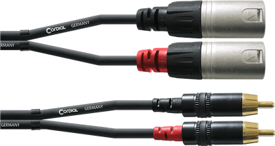 Cordial, Câble audio double XLR mâle/Rca 1,5 m