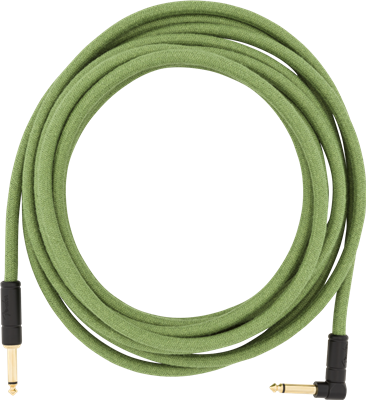 Fender 18,6' Angled Festival Instrument Cable, Pure Hemp, Green