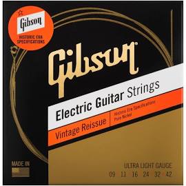 Gibson Vintage Reissue Electic Guitar Strings, Ultra Light Gauge