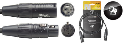 Câble DMX, XLR/XLR (m/f) (3 broches), 1,5 m, N-series