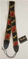 Fender® 2" Monogrammed Strap, Black/Yellow/Red