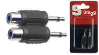 Adaptateur RCA fem./ mini JACK mâle- 2 pcs sous blister