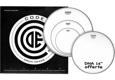 Code DrumHead, pack Tom - Sablée Rock 10" 12" 16" + 14" DNA