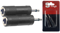 Adaptateur JACK fem./ mini JACK mâle - 2 pcs sous blister