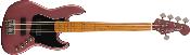 Squier, FSR Contemporary Active Jazz Bass® HH V, Roasted Maple Fingerboard, Burg