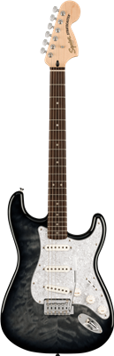 Squier, Affinity Stratocaster QMT, Black Burst
