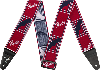 Fender Weighless™ 2" Mono Strap, Red/White/Blue