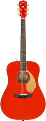 Fender, PM-1 Deluxe Dreadnought with Case, Fiesta Red