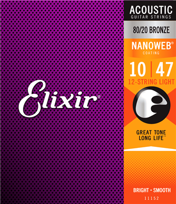 Cordes Elixir pour guitare acoustique 12 cordes 10-47