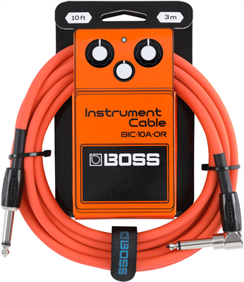 Boss, Câble Jack 3 m Coudé Orange