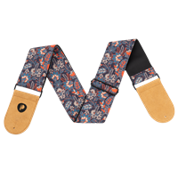 Prodipe, Sangle 75mm JACQUARD | Motif Végétal - Doublée noire - Support Cuir