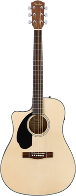 Fender, CD-60SCE Left-Hand, Natural, Walnut