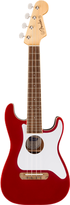 Fender,Fullerton Strat® Ukulele, White Pickguard Candy Apple Red