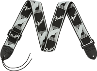 Fender® 2" Monogrammed Strap, Black/Light Grey/Dark Grey