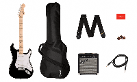 Squier, Sonic™ Stratocaster® Pack, Maple Fingerboard, Black, Gig Bag, 10G - 230V
