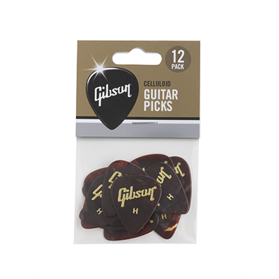 Gibson, Standard Pick Pack (12 Pack, Tortoise), Heavy, Guitar Picks