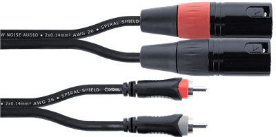 Cordial, Câble audio double XLR mâle / RCA 3 m