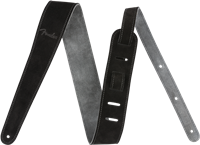 Fender 2" Suede Strap, Black/Gray, Reversible