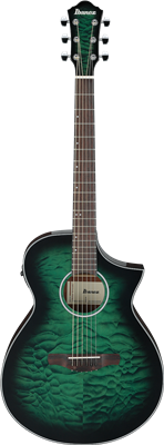 Ibanez, Guitare E/A AEWC16QA Transparent Emerald Burst