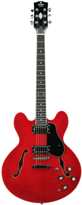 Prodipe, Guitare électrique HOLLOW BODY Cherry Burst