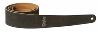 Guitar Strap, Black, Embroidered Suede, 2.5"