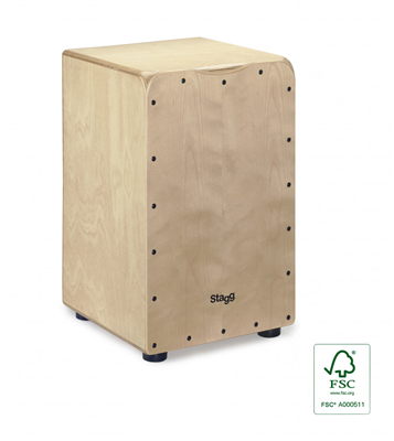 Cajón de taille standard en bouleau avec plaque de frappe de couleur naturelle