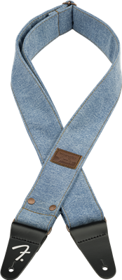 Fender, Sangle x Wrangler® Riveted Denim Strap, Light Indigo