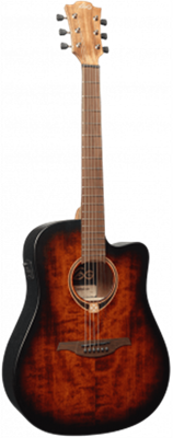 Lâg, Tramontane 70 Dreadnought Pan-Coupé Électro Black and Brown